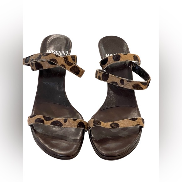 Moschino leopard print pony calf hair sandals - Picture 4 of 12